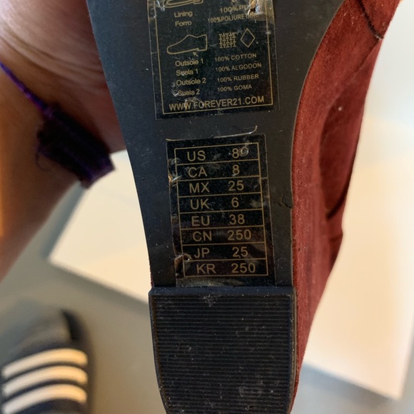 Burgundy Platform Boots - Picture 6 of 6